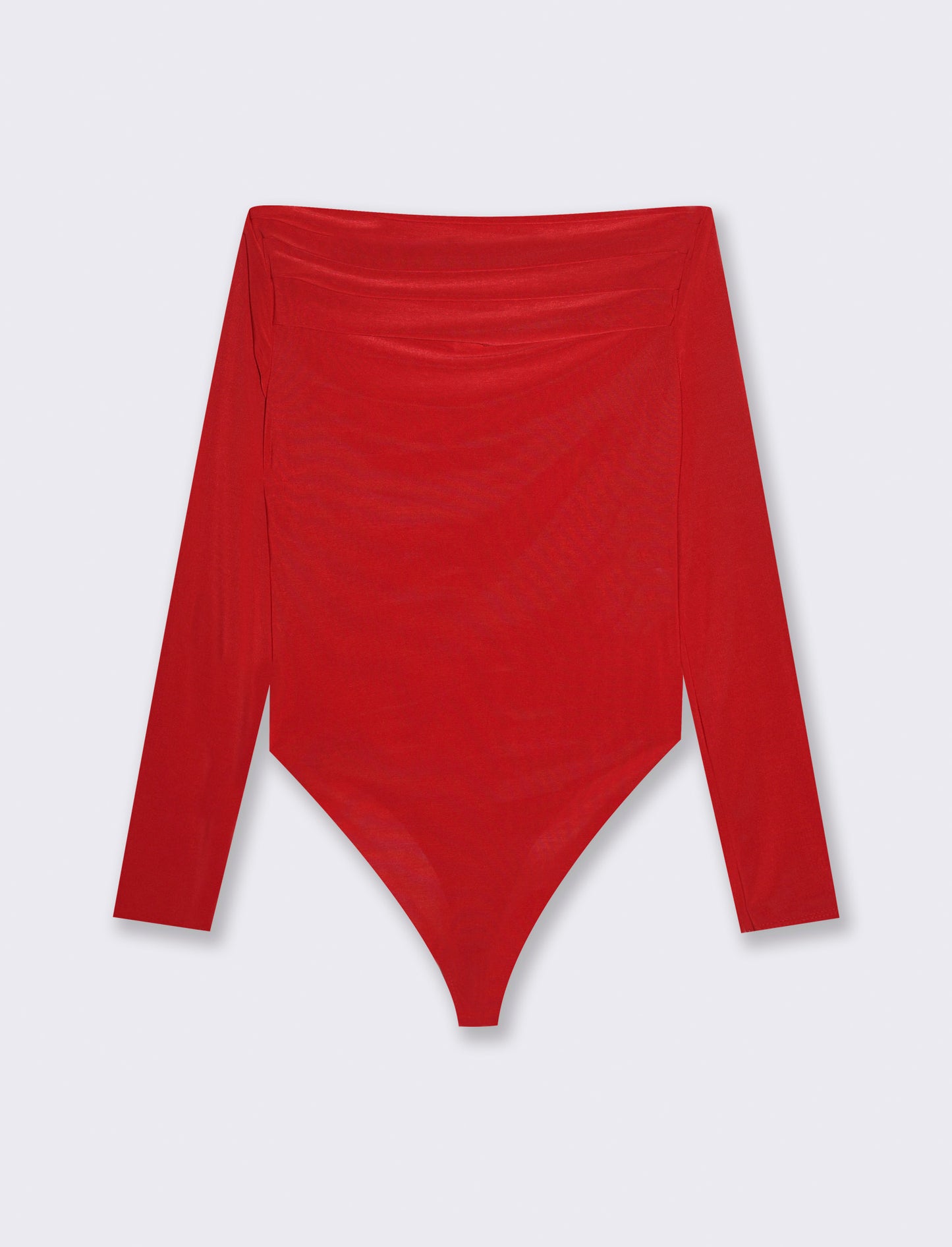 Body con scollo a barca - Rosso