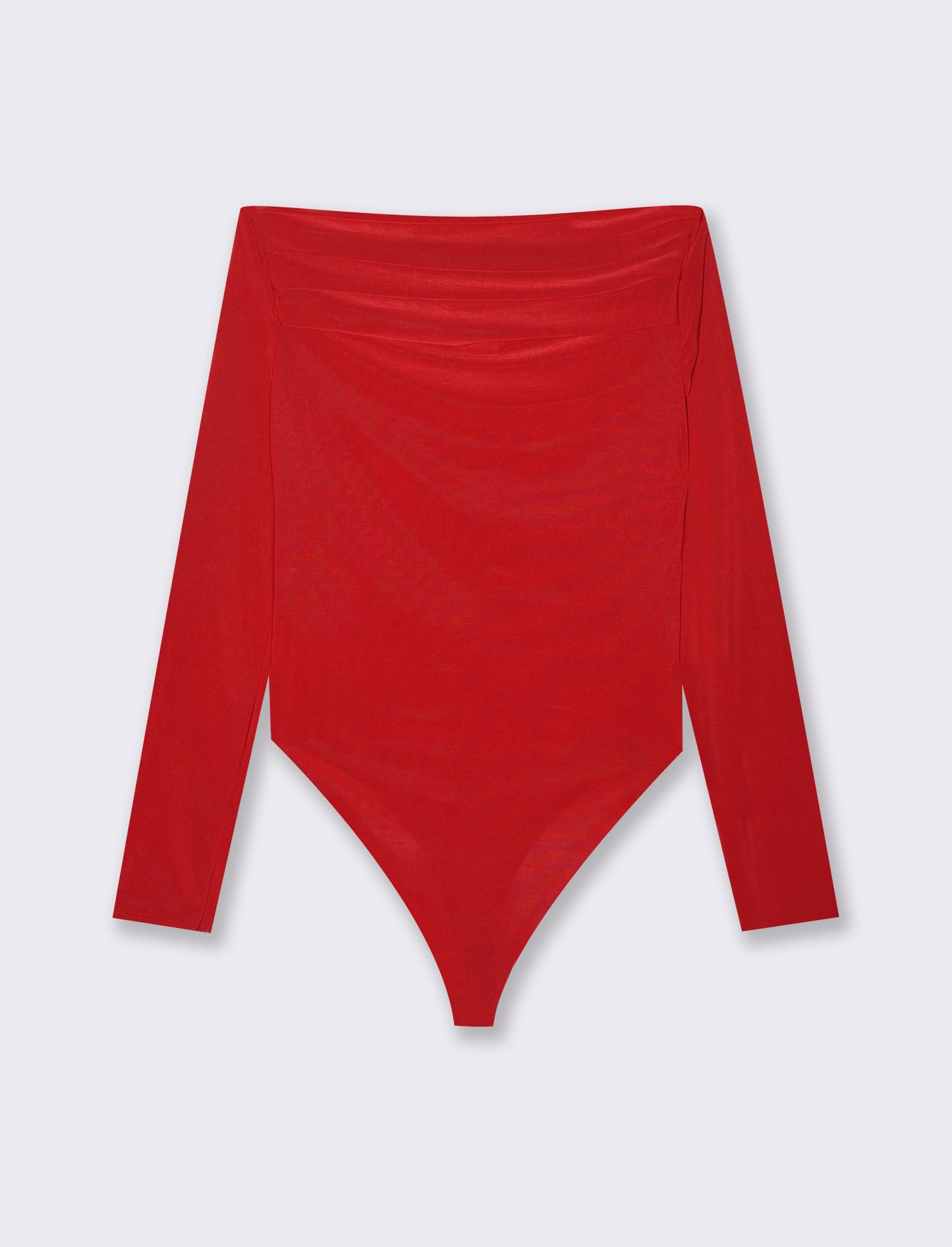 Body con scollo a barca - Rosso