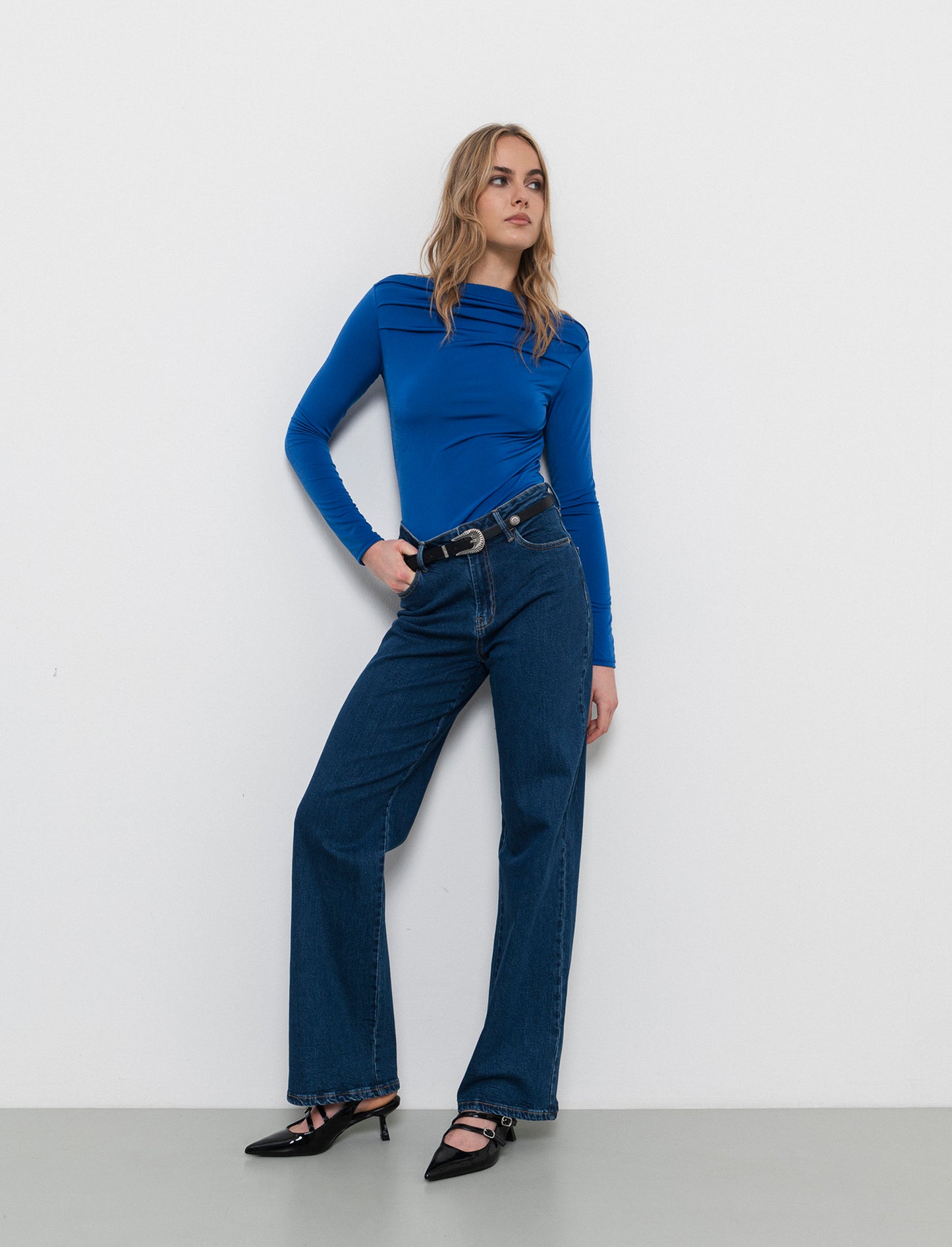 Body con scollo a barca - Bluette