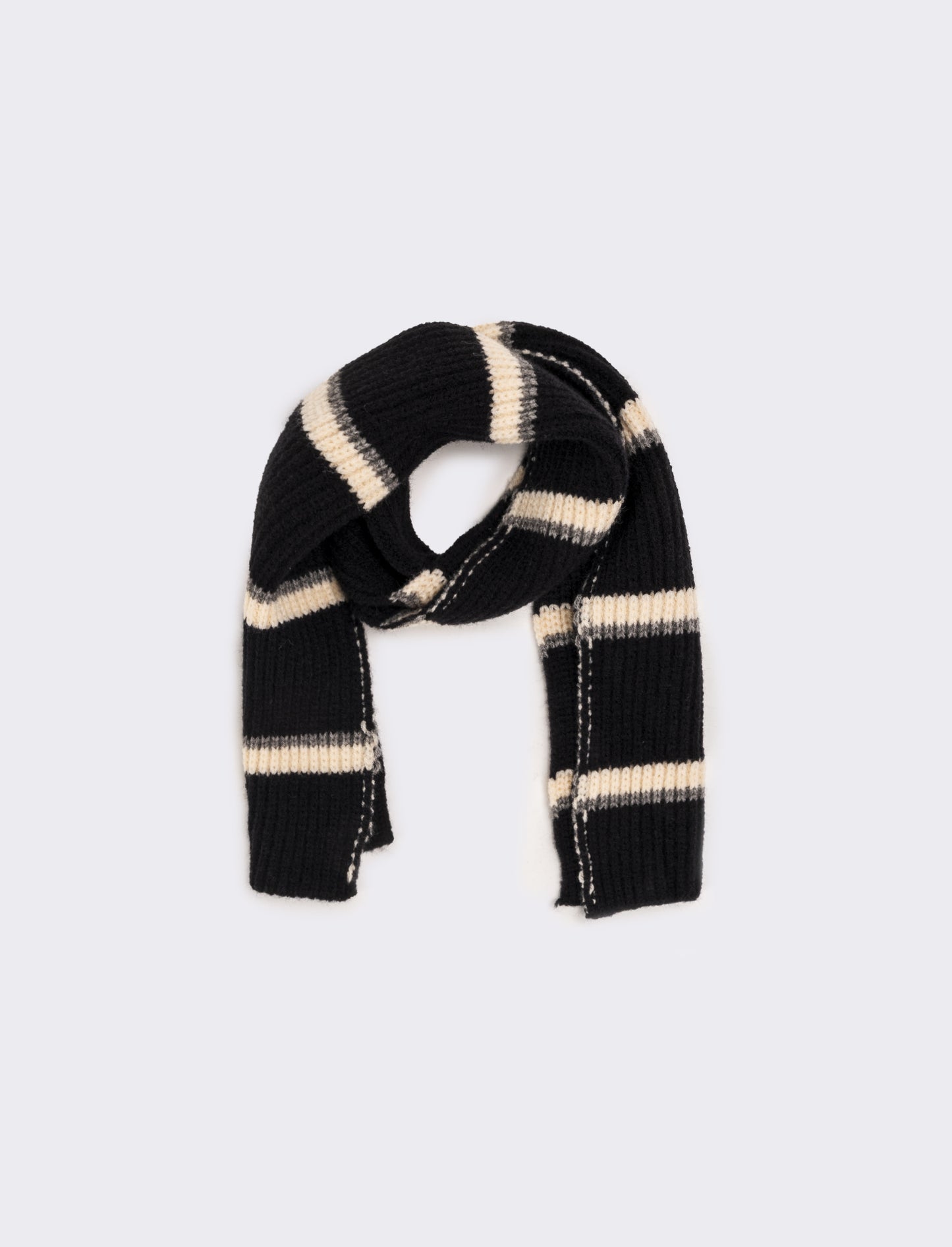 Sciarpa a righe in maglia bambino - Nero