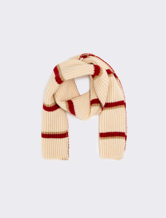 Sciarpa a righe in maglia bambino - Bianco sporco