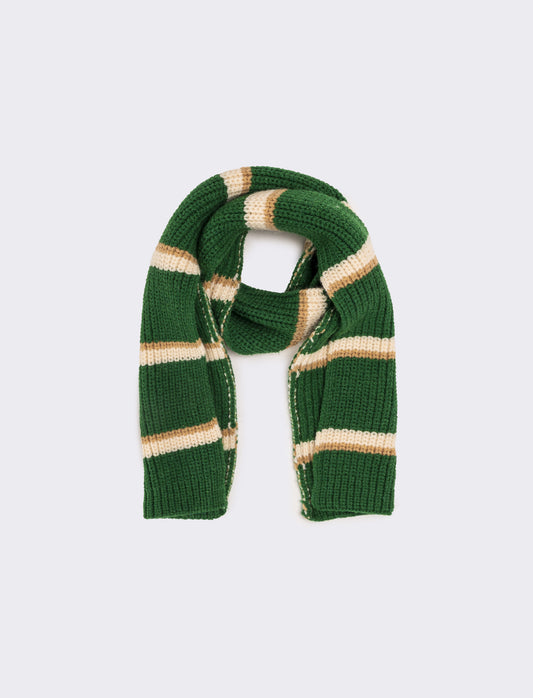 Sciarpa a righe in maglia bambino - Verde