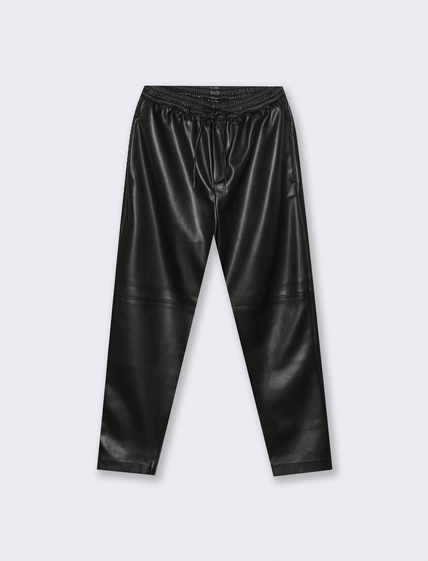 PANTALONE IN TESSUTO EFFETTO PELLE - Nero