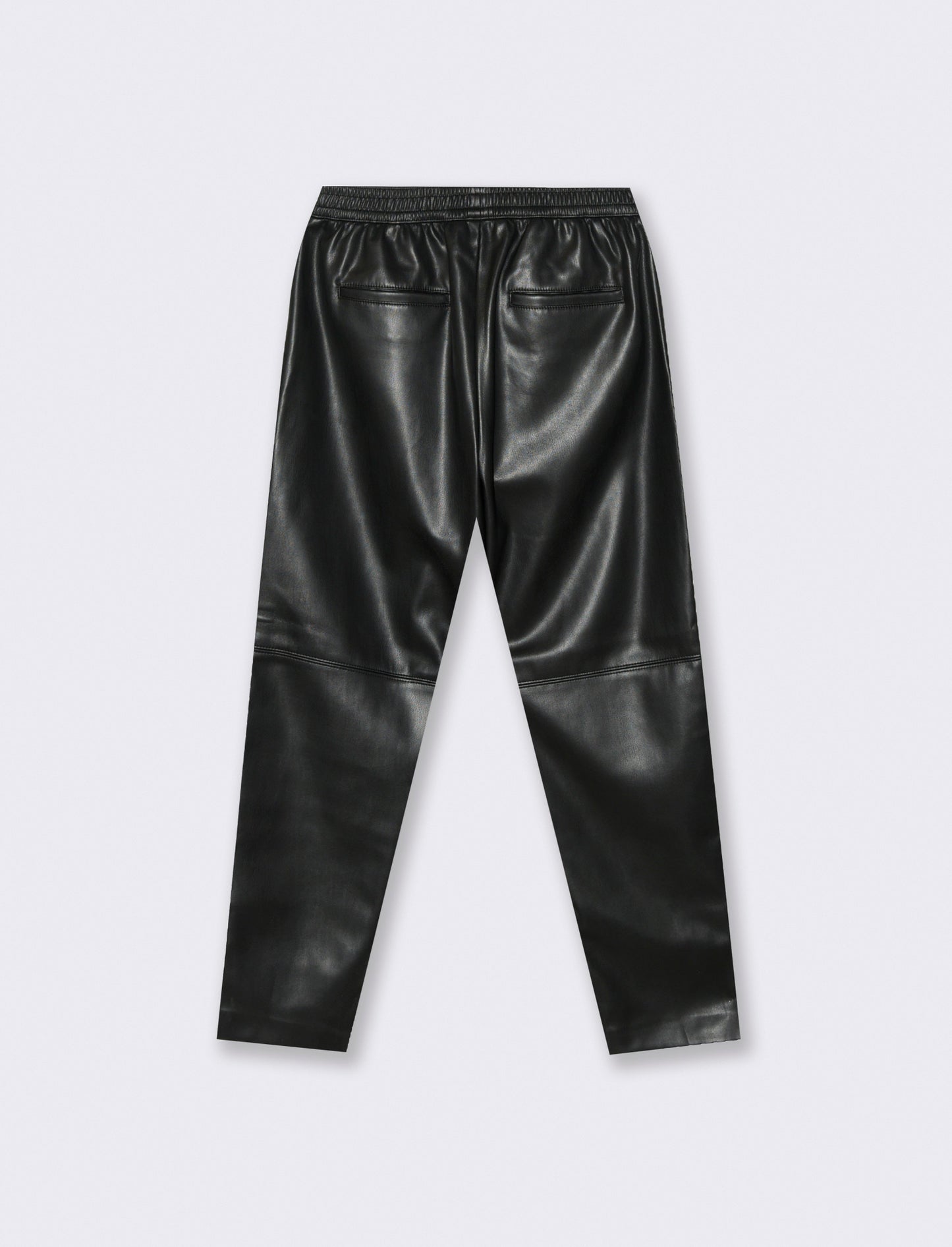 PANTALONE IN TESSUTO EFFETTO PELLE - Nero