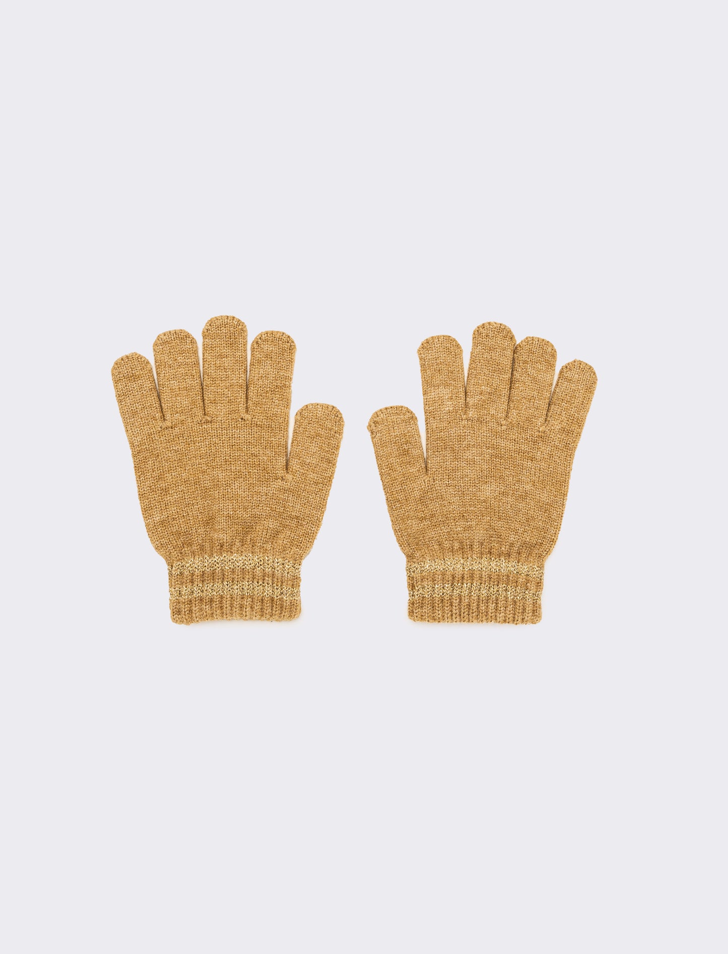 Guanti con riga lurex - Beige