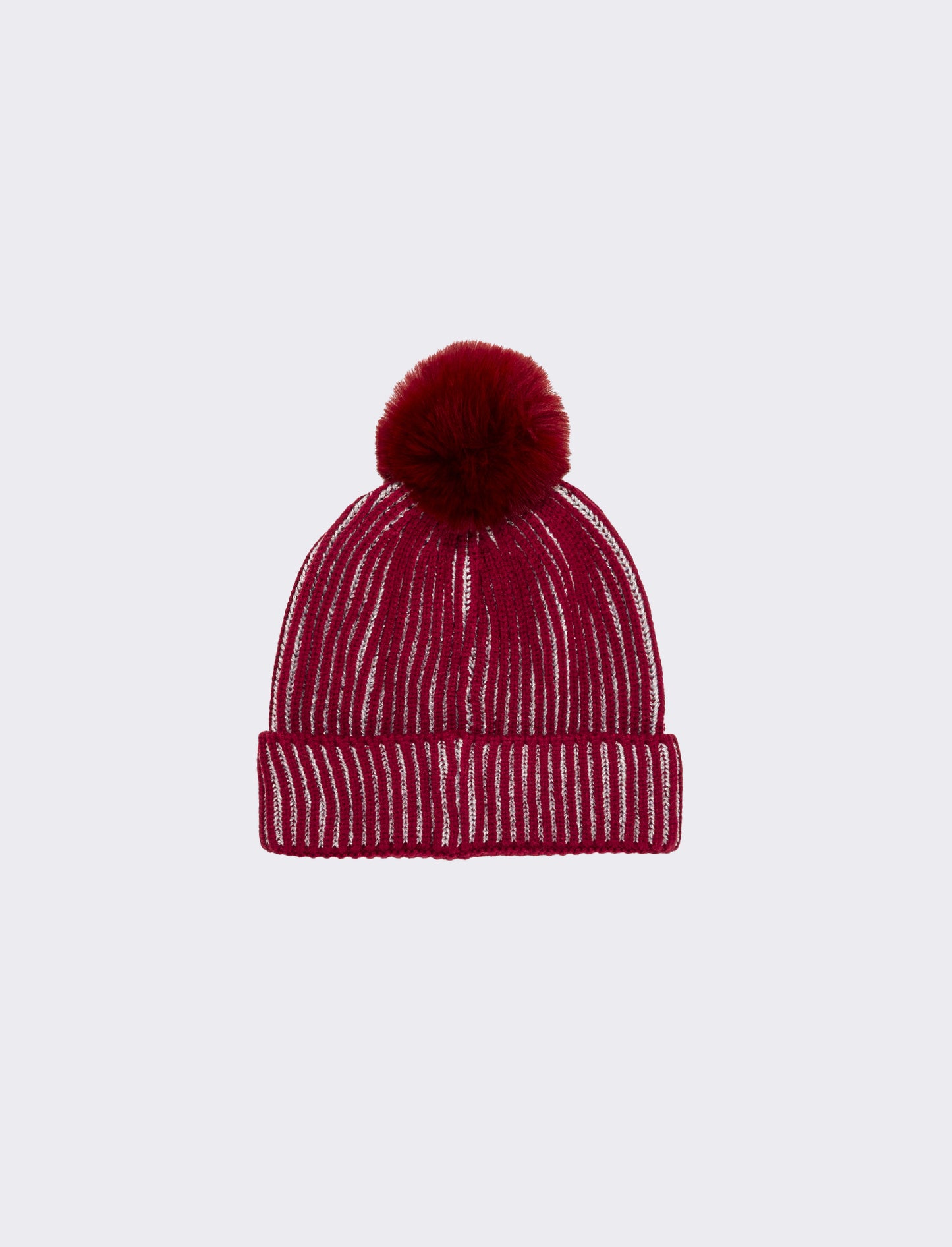Cappello con pon pon a cuore glitter - Bordeaux