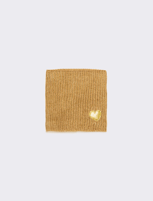 Sciarpa collo con cuore glitter - Beige