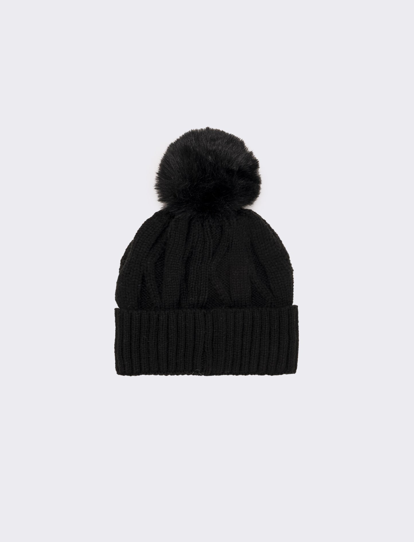 Cappello con pon pon e borchie - Nero