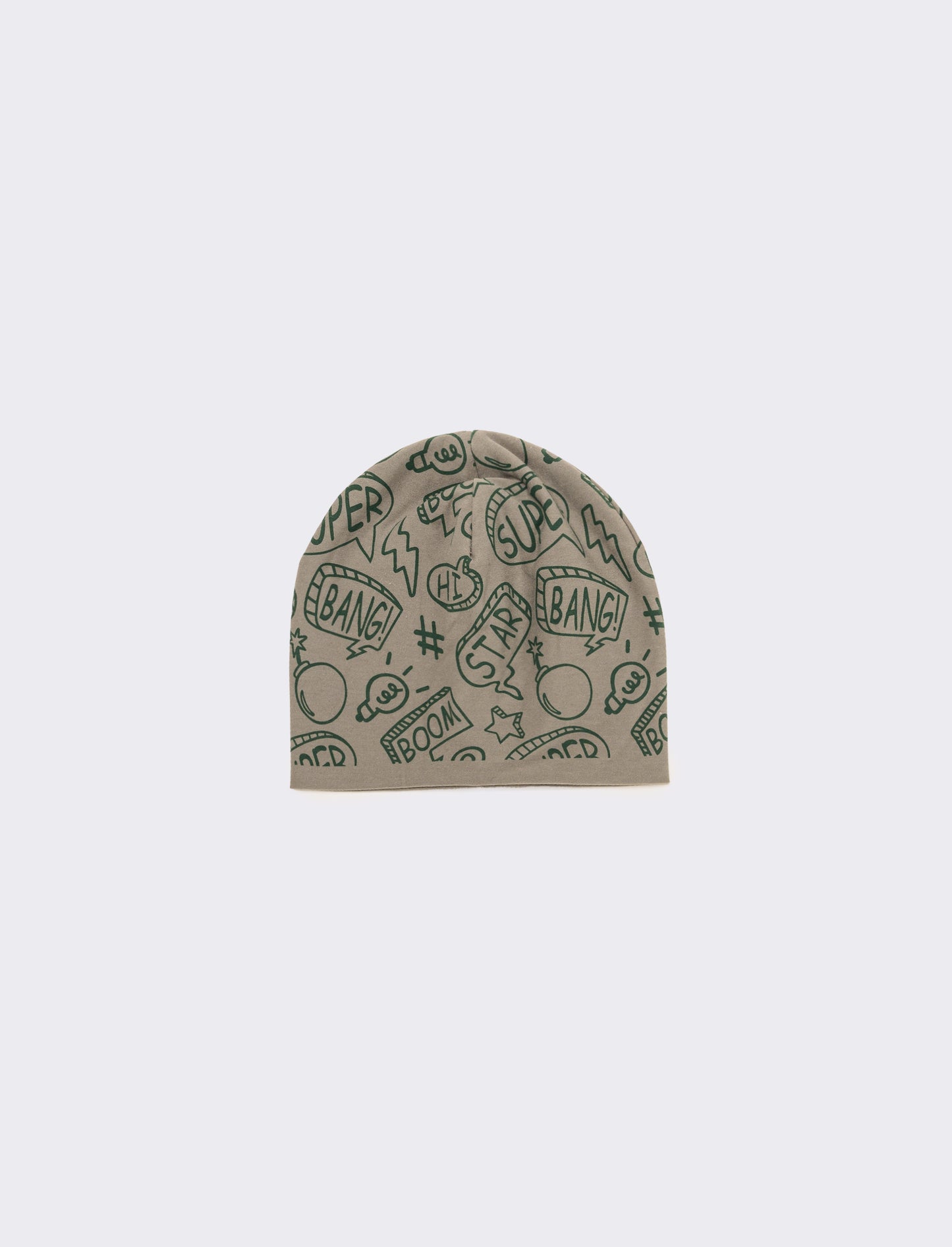 Cappello cuffia con stampa stelle - Verde