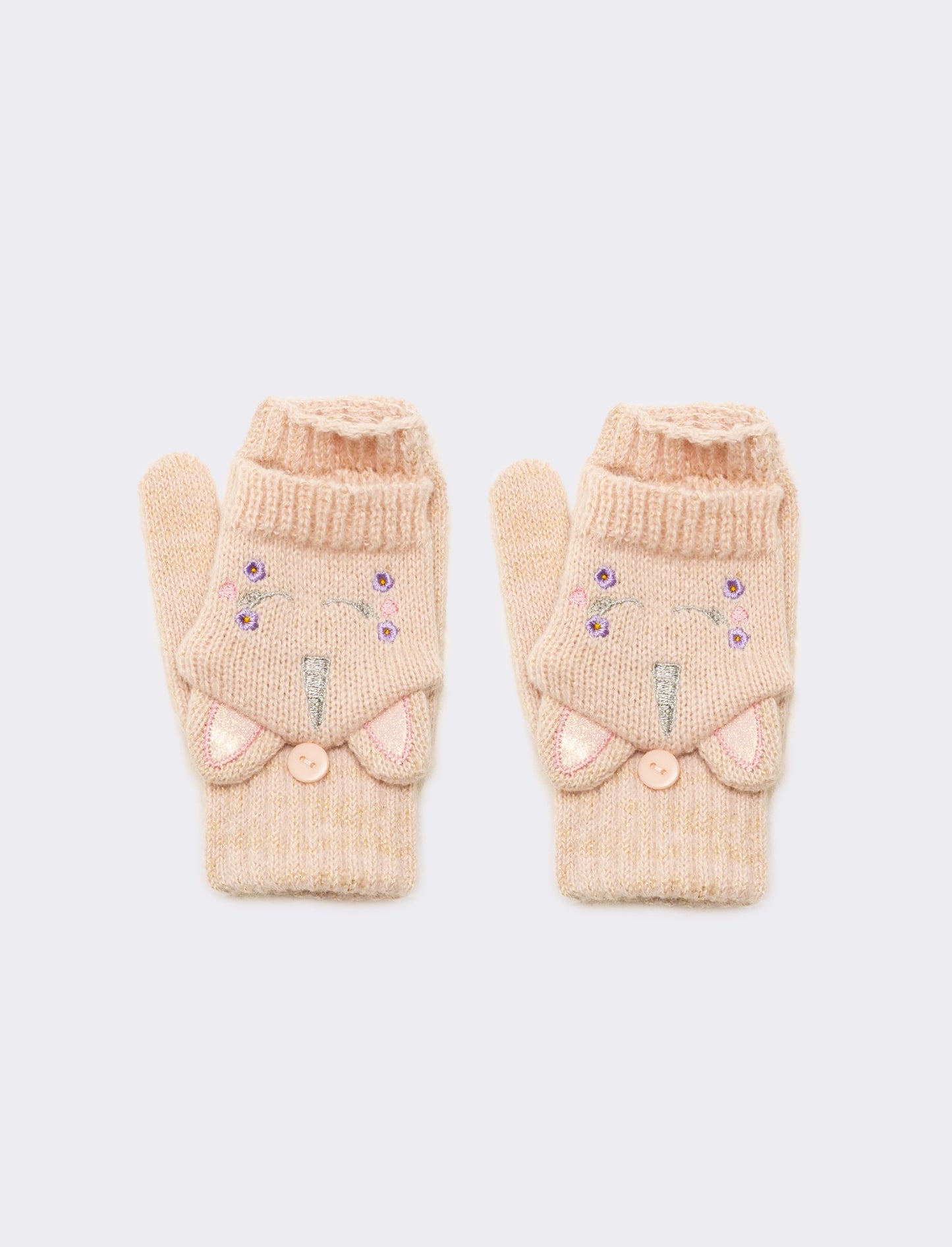 Guanto unicorno con muffola bambina - Rosa