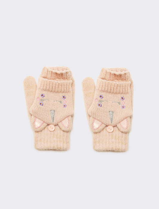 Guanto unicorno con muffola bambina - Rosa