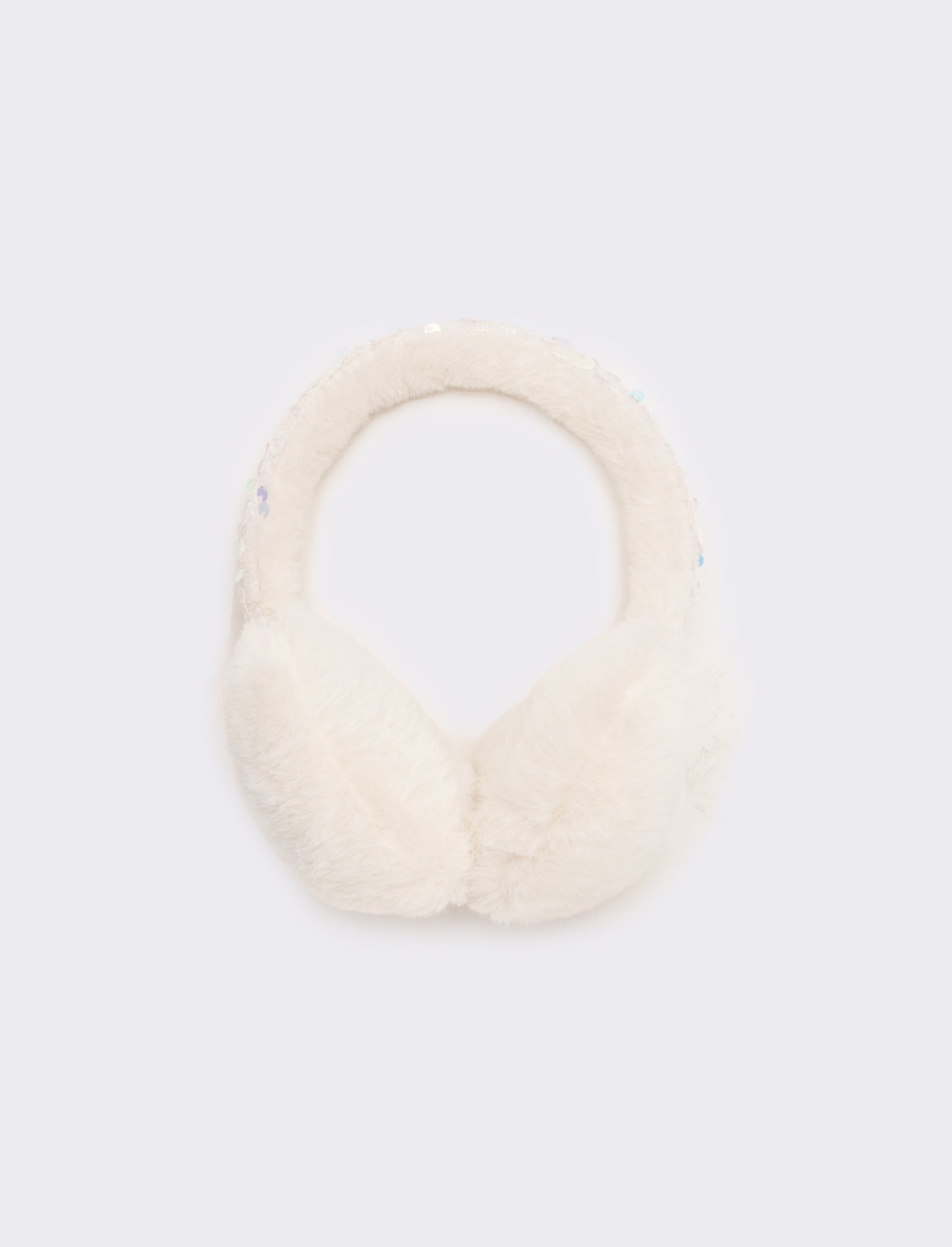 Copriorecchie cuore con paillettes - Bianco