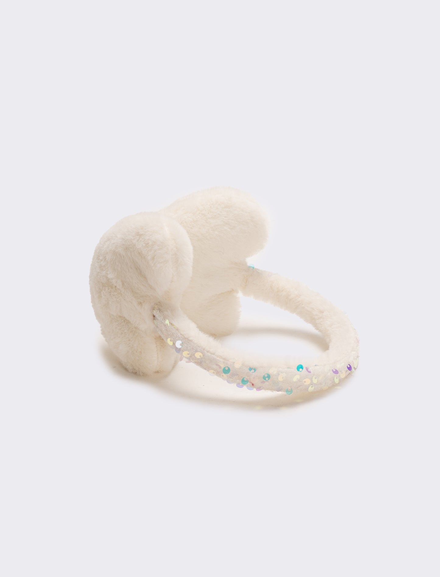 Copriorecchie cuore con paillettes - Bianco