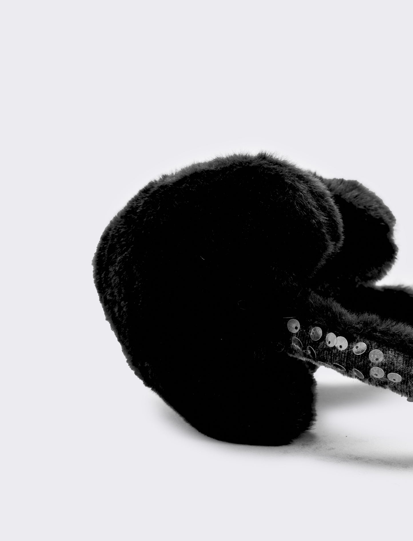 Copriorecchie cuore con paillettes - Nero
