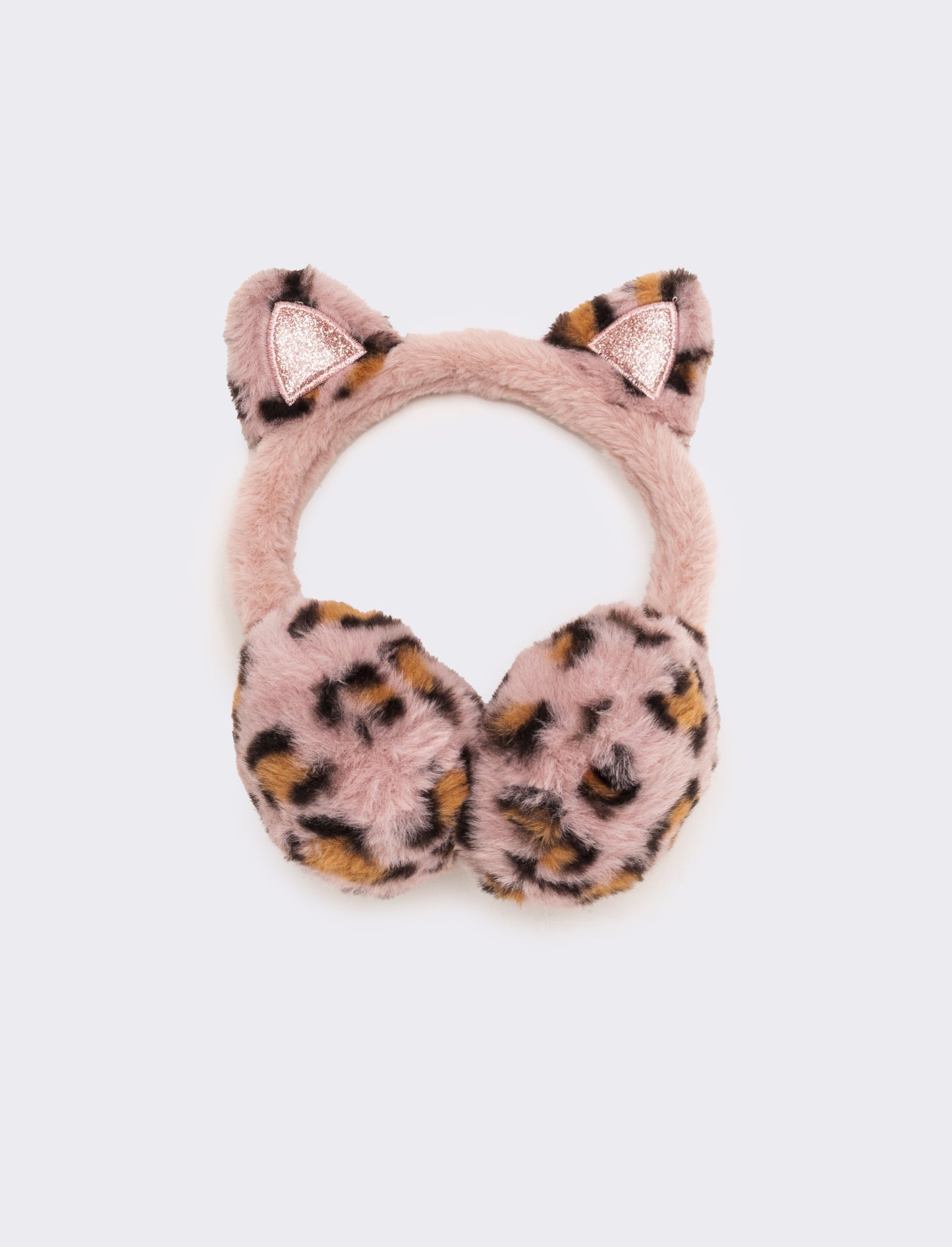 Copriorecchie leopardato con orecchie - Rosa