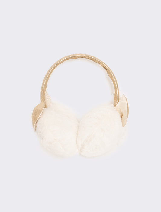 Copriorecchie con fiocco bambina - Oro