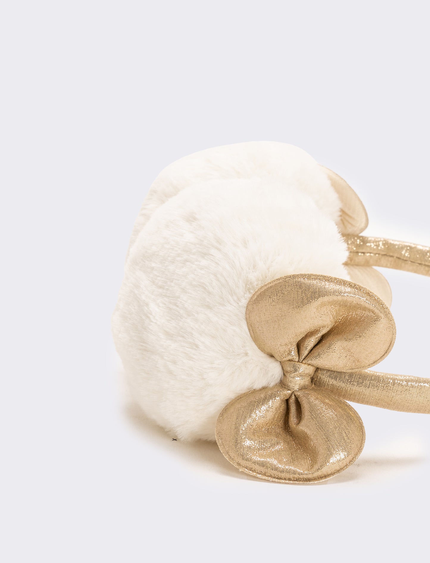 Copriorecchie con fiocco bambina - Oro