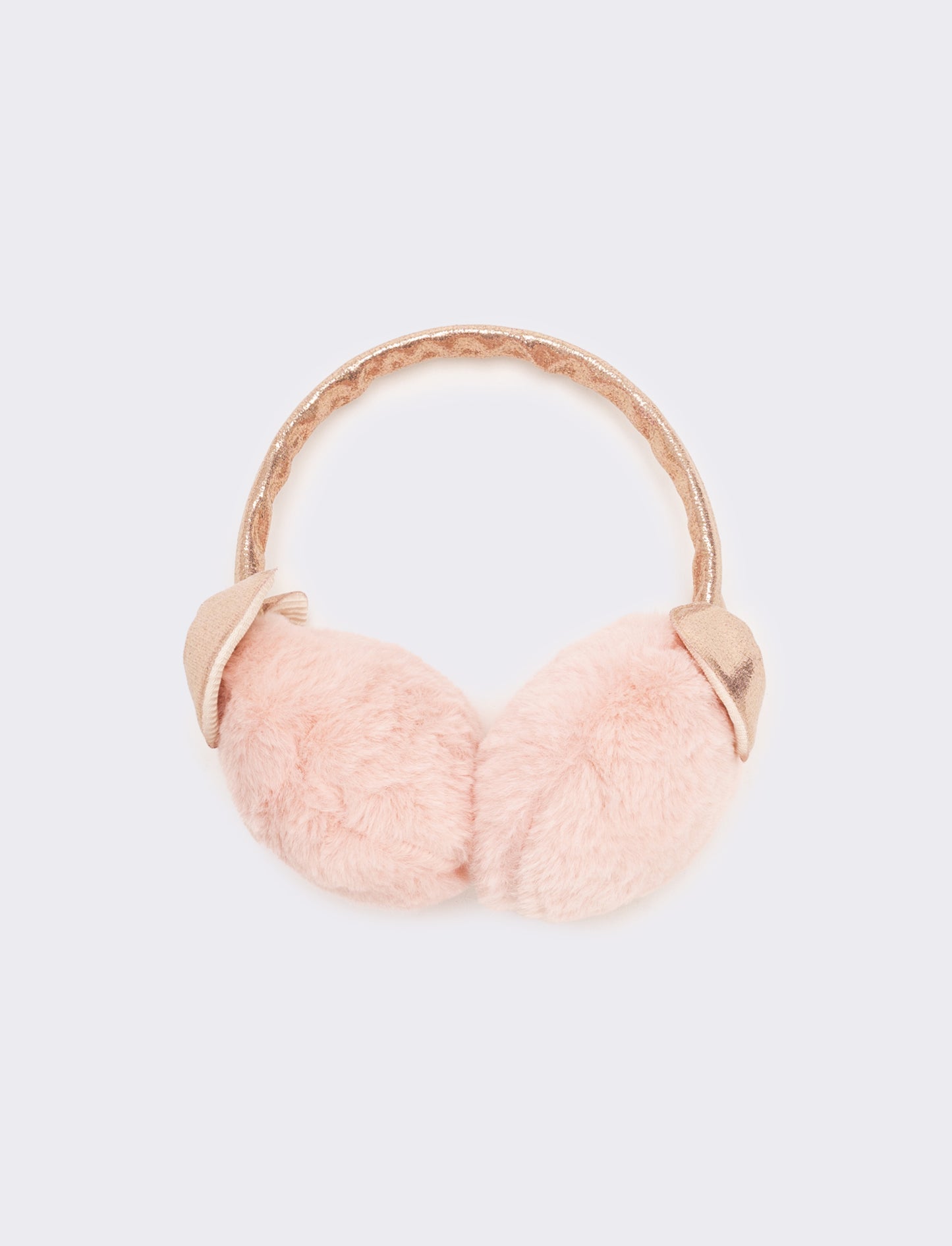 Copriorecchie con fiocco bambina - Oro rosa