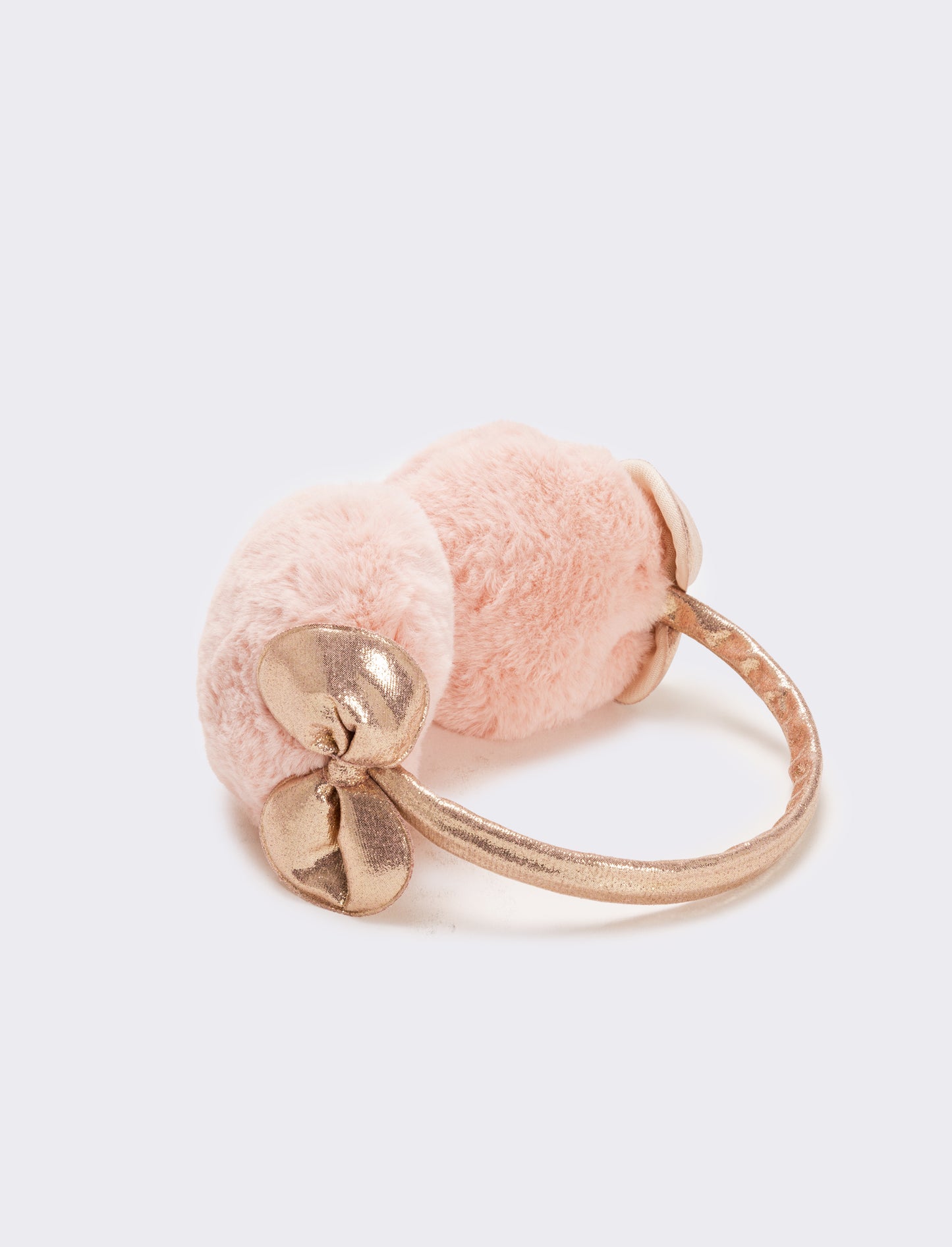 Copriorecchie con fiocco bambina - Oro rosa