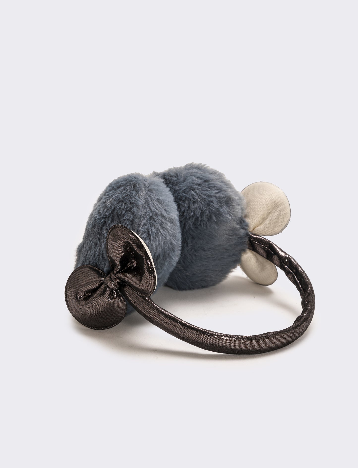 Copriorecchie con fiocco bambina - Argento