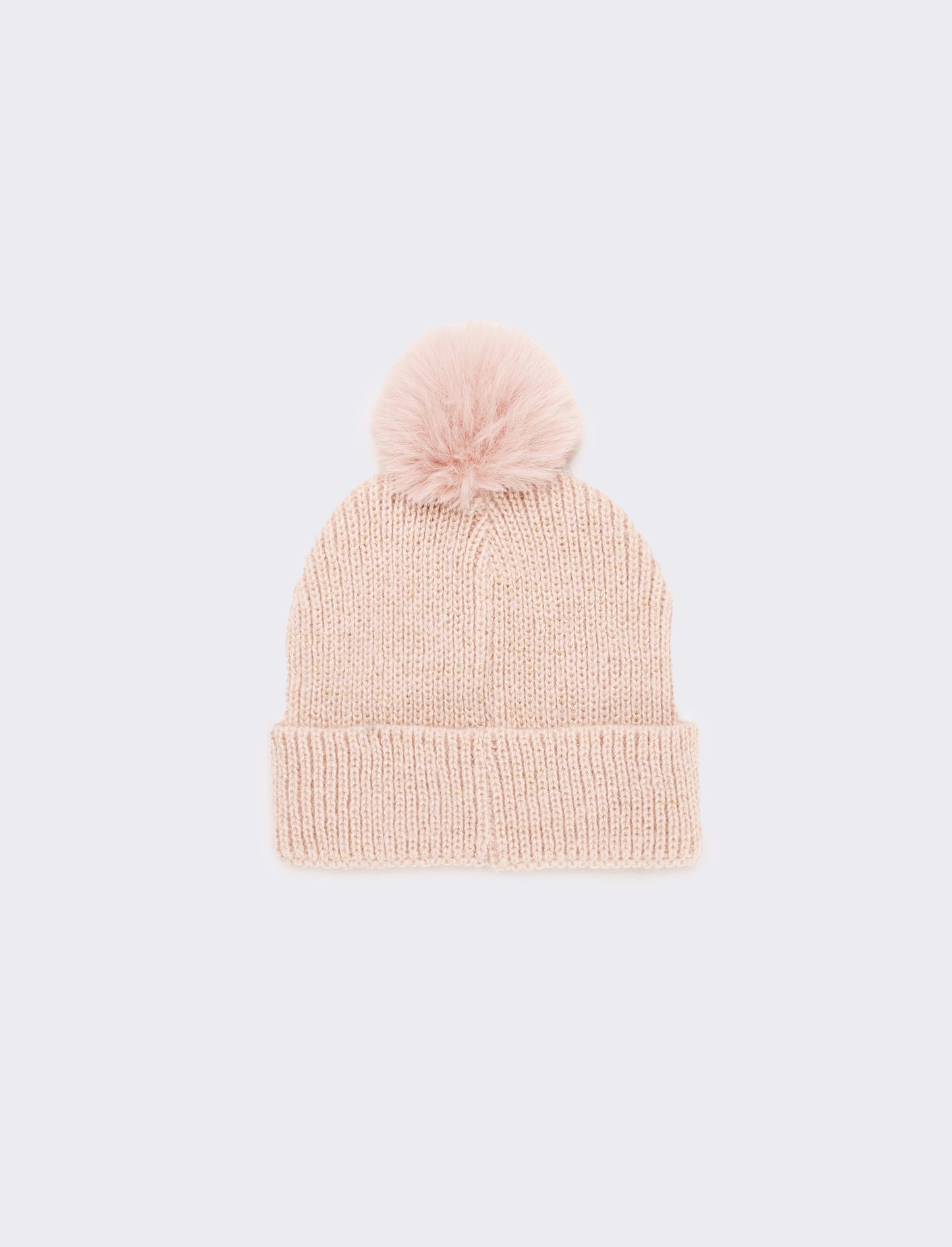 Cappello con risvolto con unicorno e pon pon - Rosa