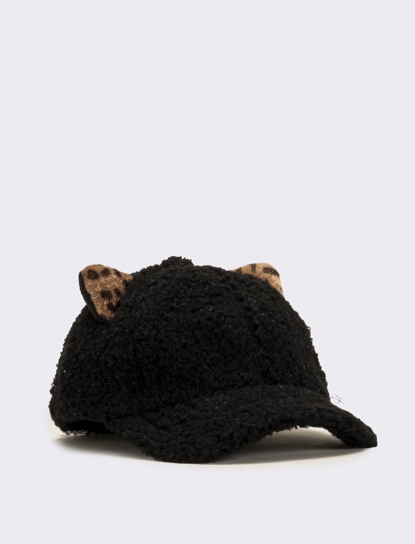 Cappello baseball con orecchie leopardate - Nero