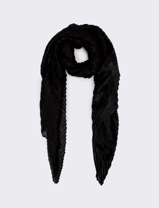 Foulard plissettato largo donna - Nero