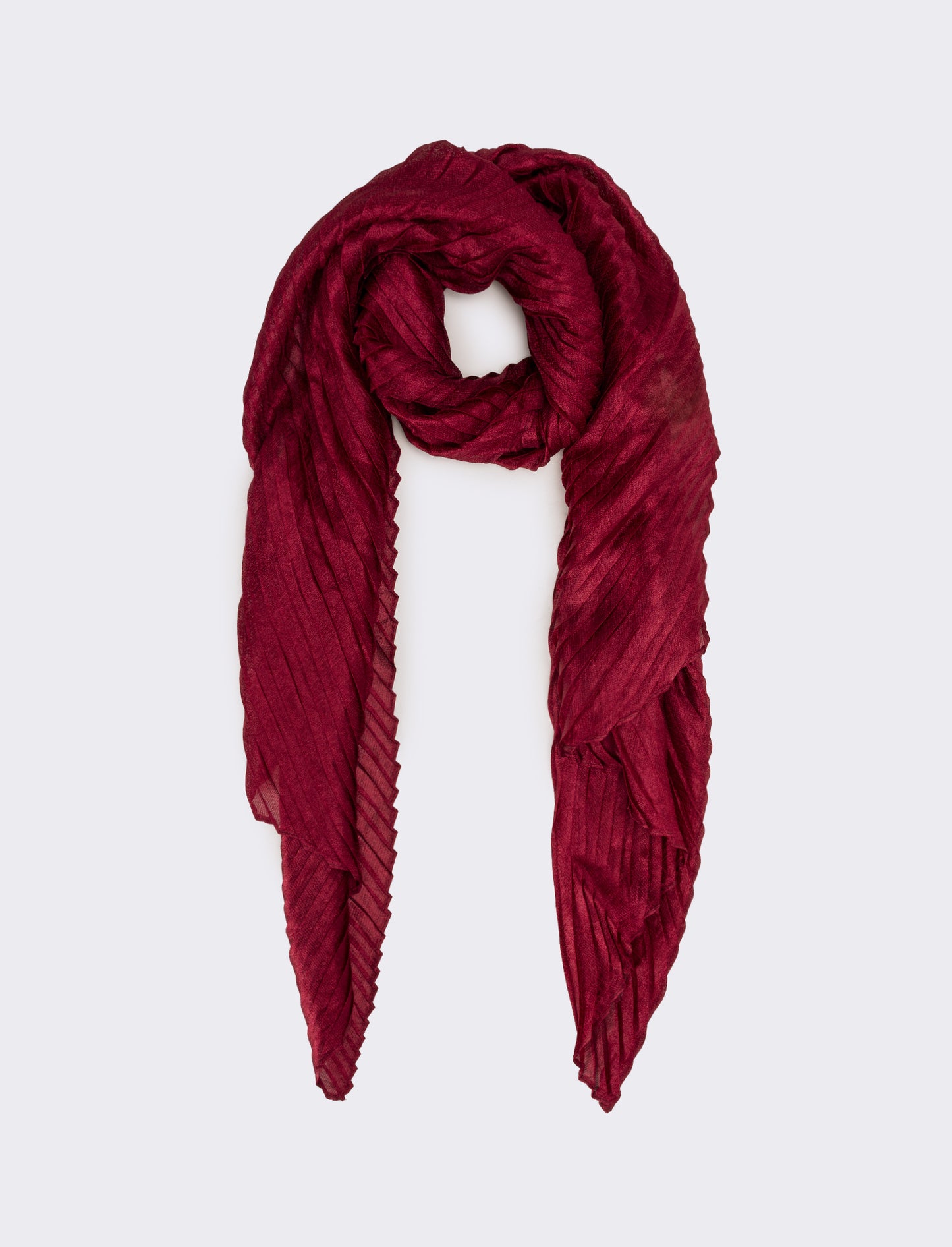 Foulard plissettato largo donna - Bordeaux