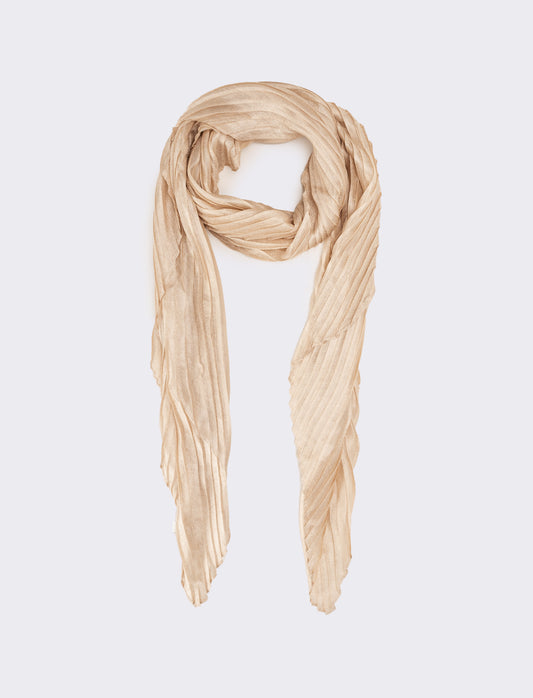 Foulard plissettato largo donna - Bianco sporco