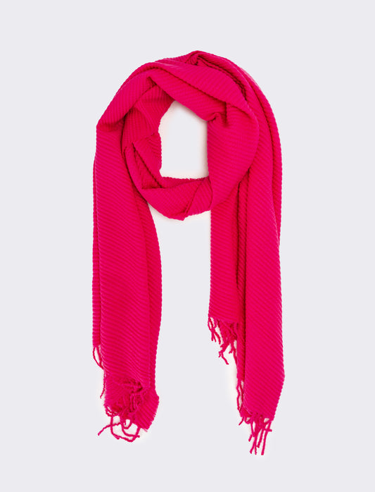 Sciarpa plissettata donna - Fuxia