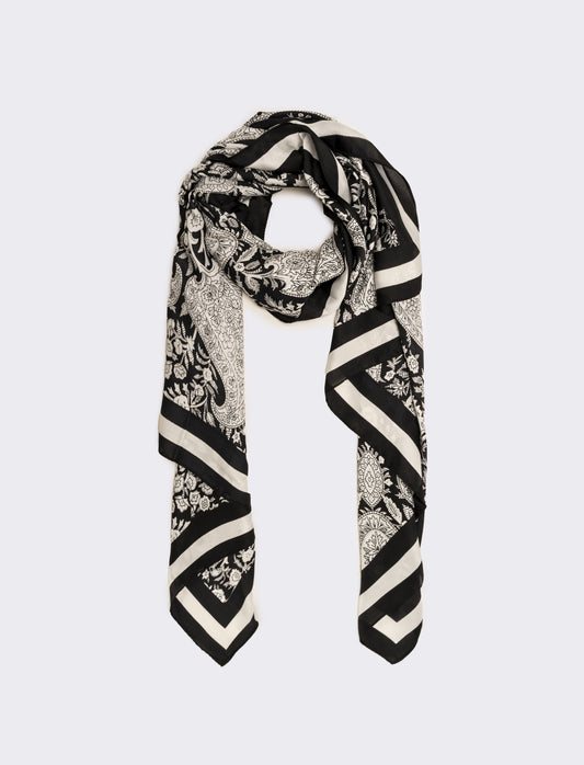 Foulard stampa paisley donna - Nero