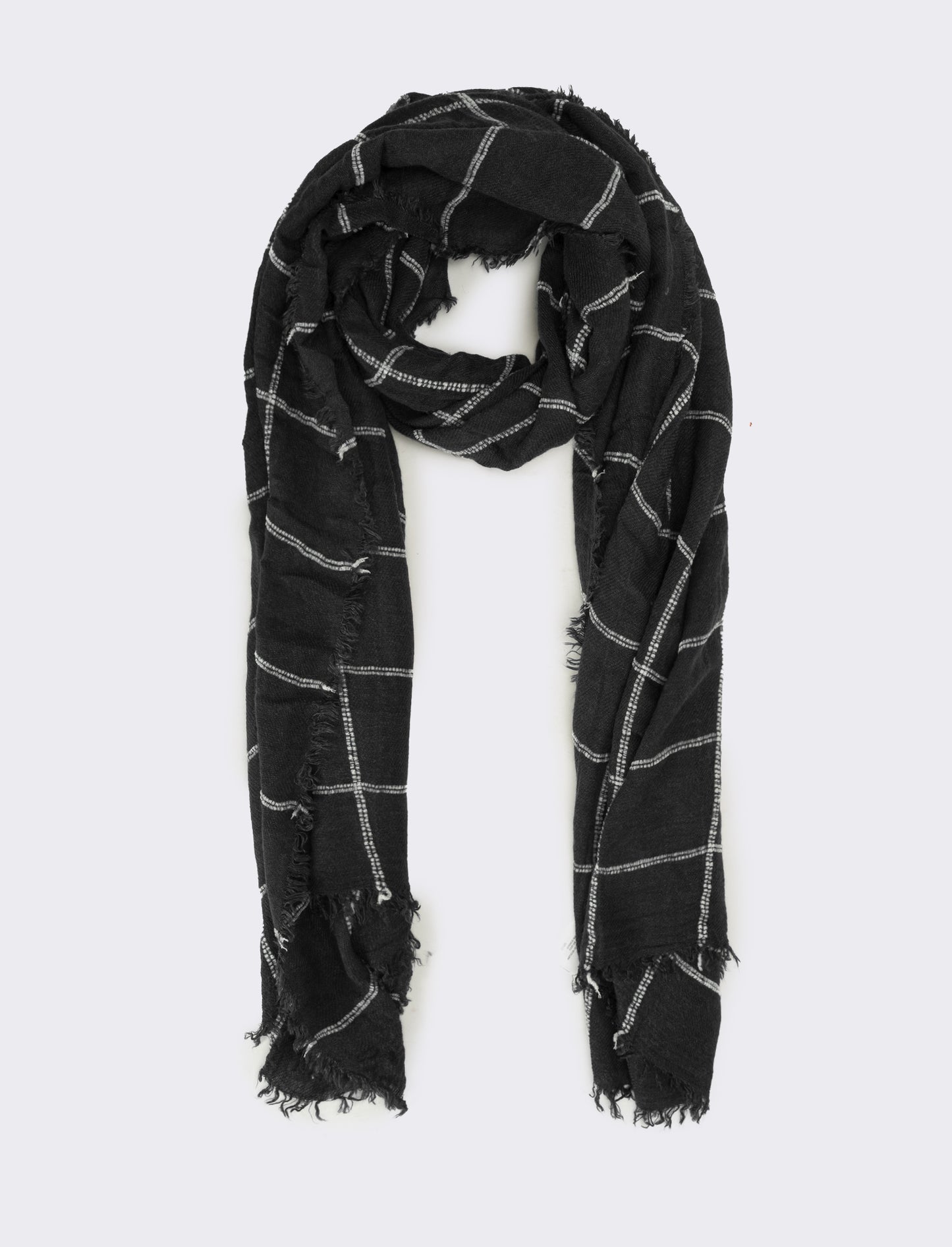 Foulard uomo a quadretti - Nero
