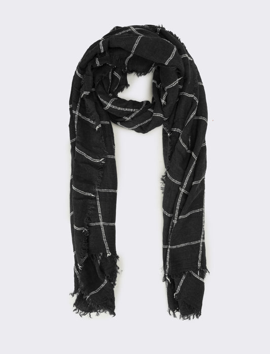 Foulard uomo a quadretti - Nero