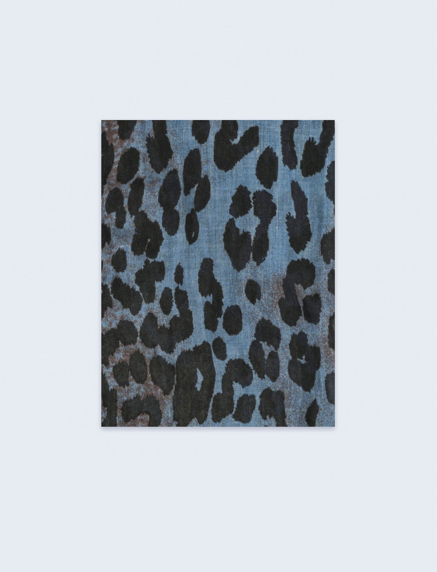 Foulard con rouche leopardato - Blu