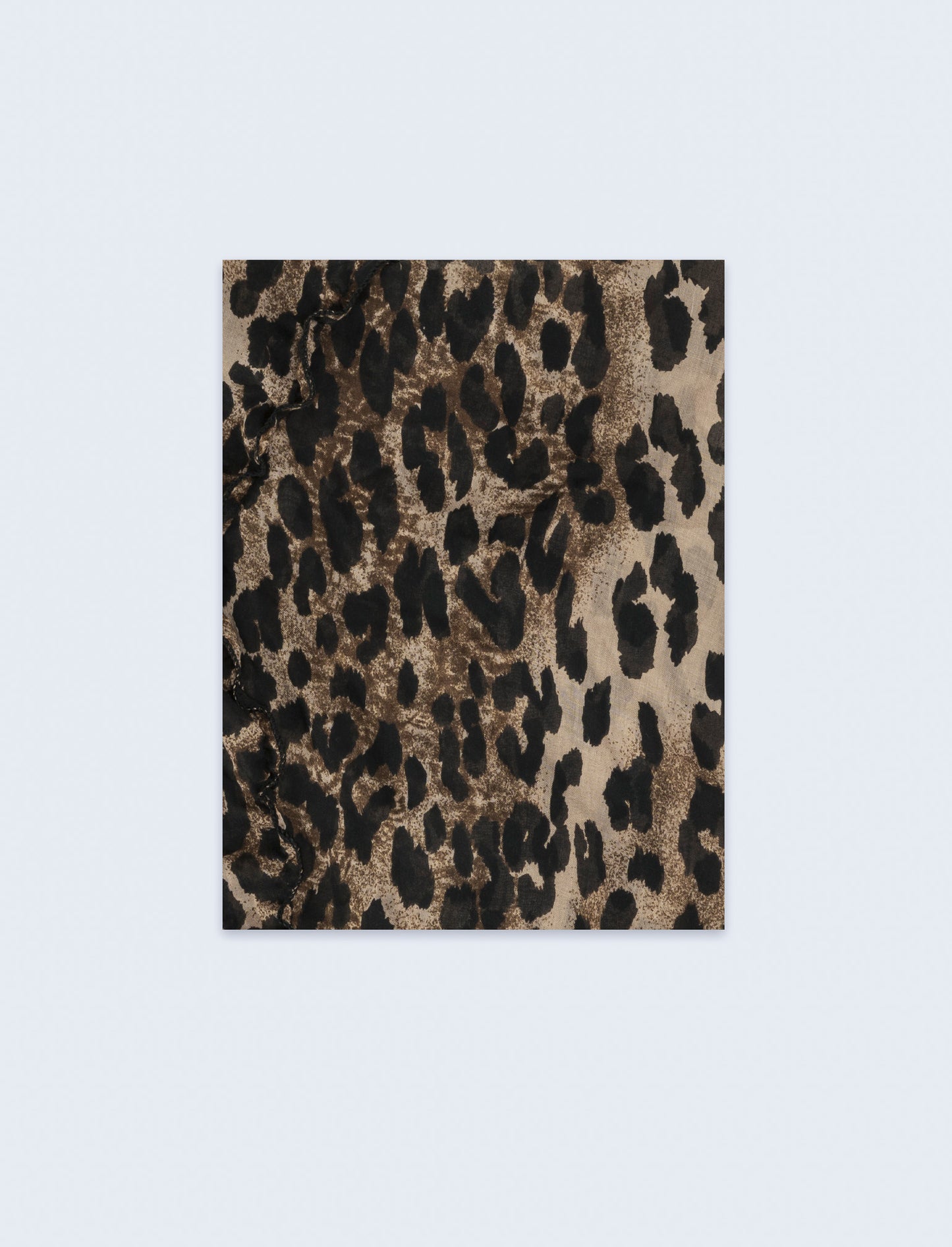Foulard con rouche leopardato - Marrone