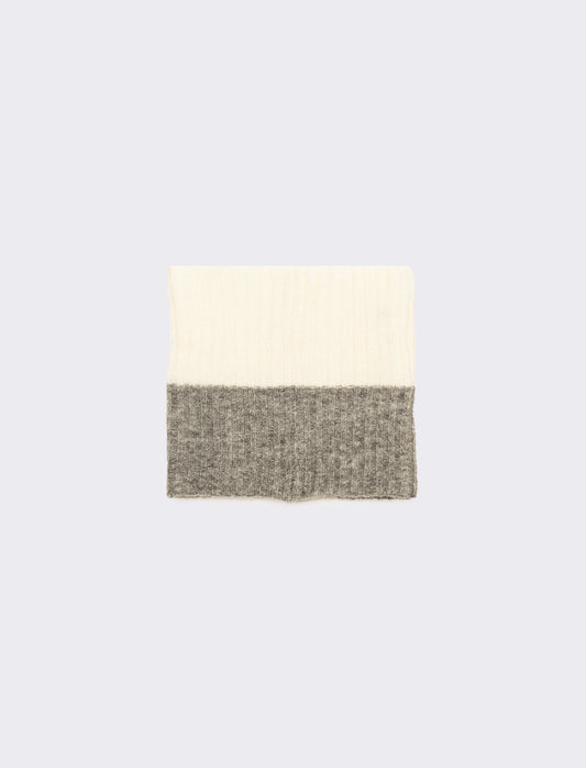 Collo bicolor in maglia bambina - Bianco sporco