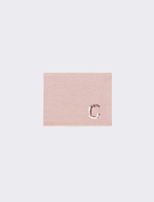 Collo bambina con lettera paillettes - var 1