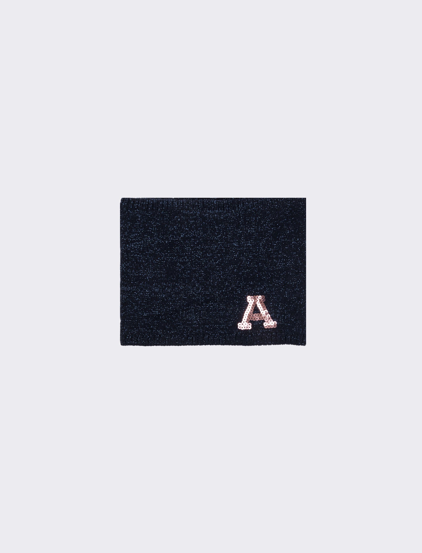 Collo bambina con lettera paillettes - Blu