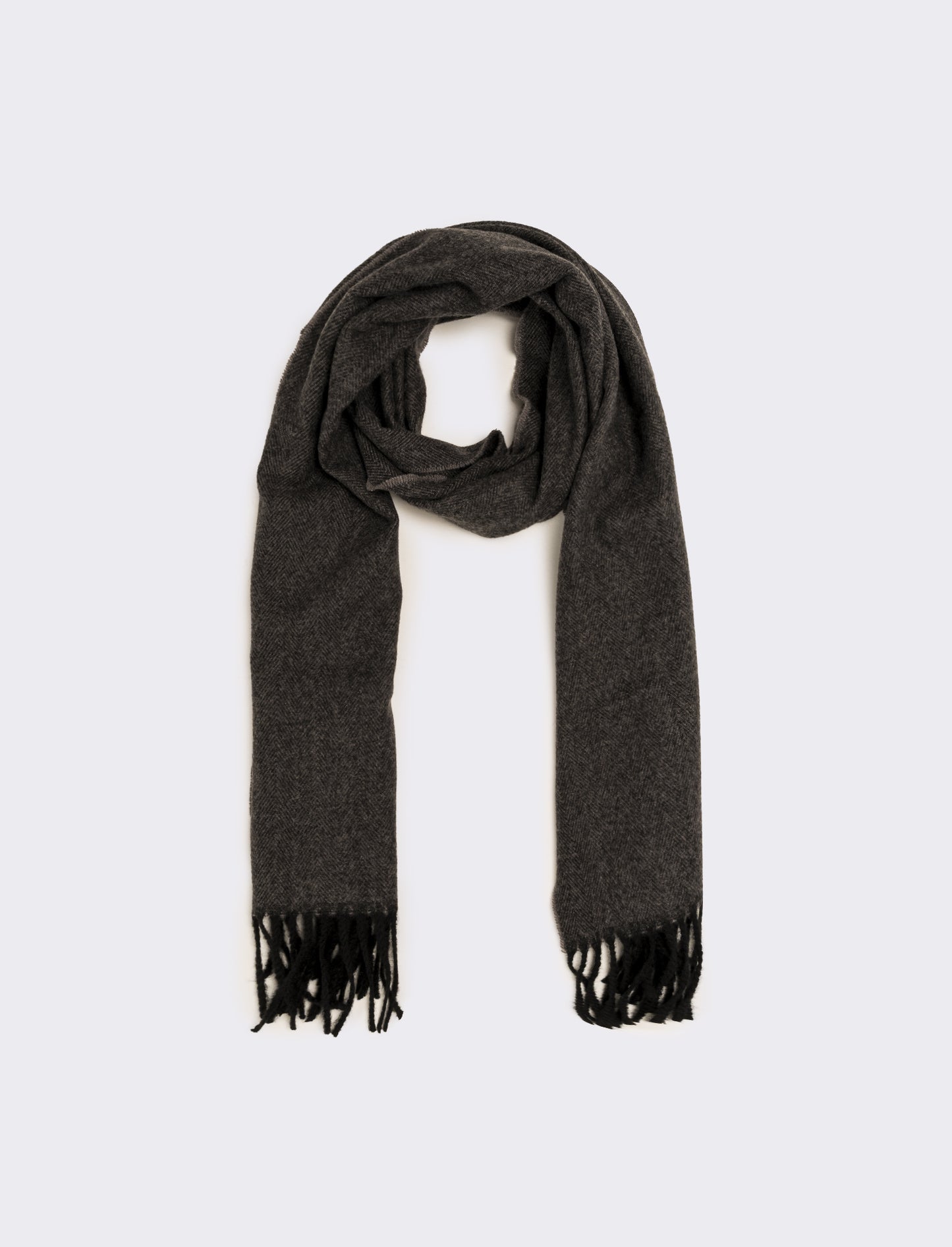 Sciarpa uomo basic con frange - Nero