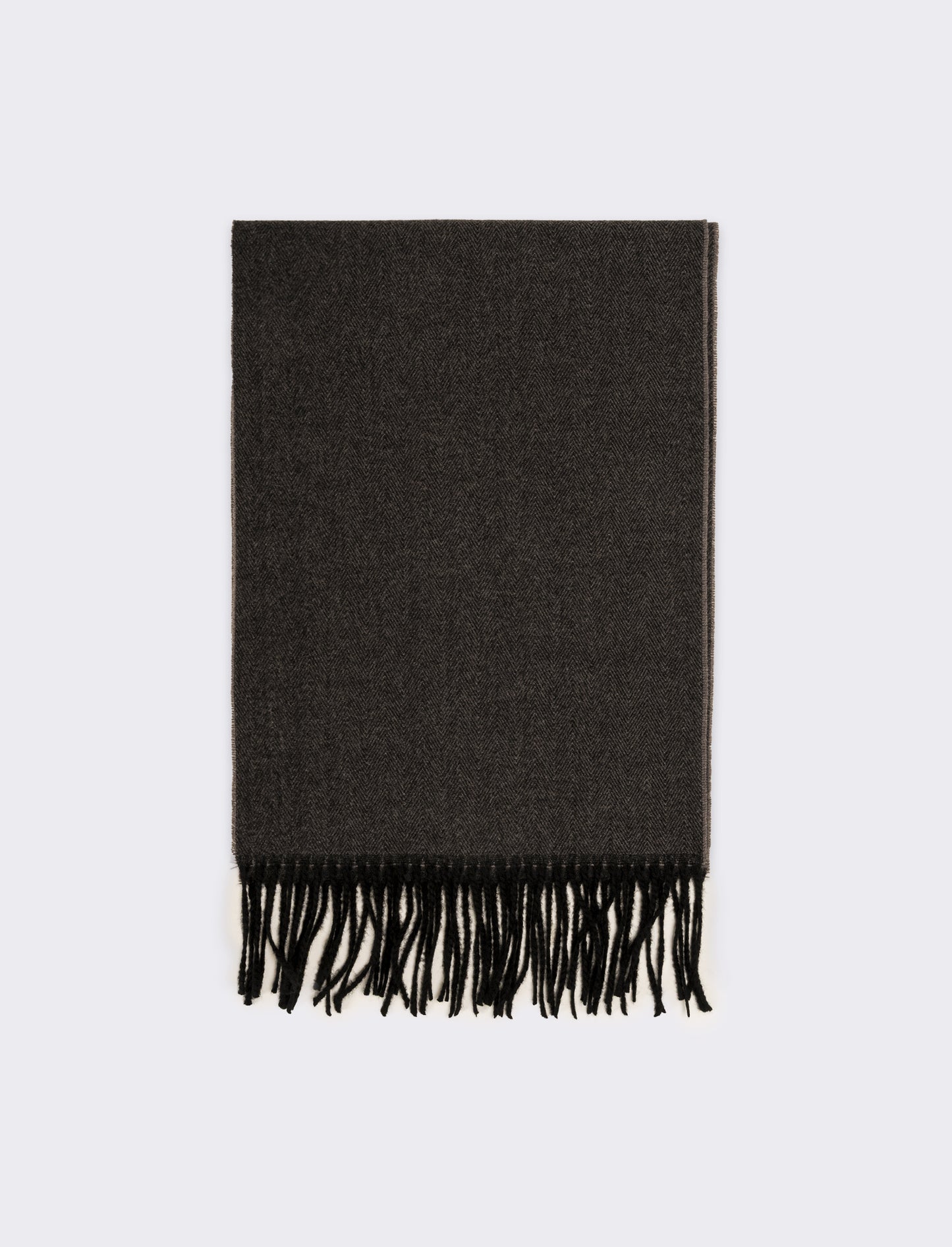 Sciarpa uomo basic con frange - Nero