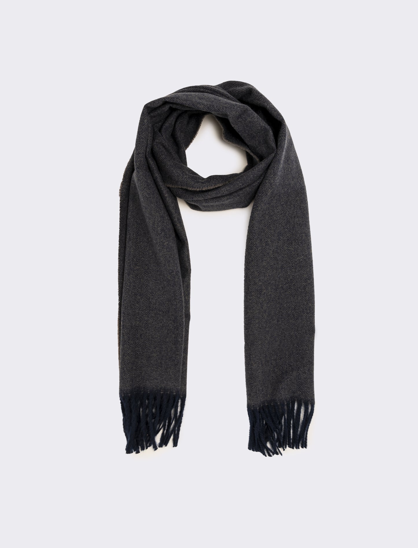 Sciarpa uomo basic con frange - Blu