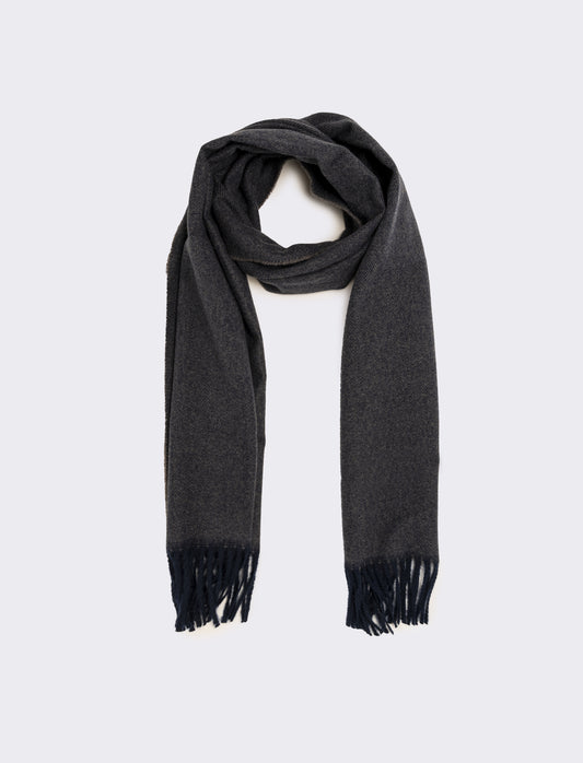 Sciarpa uomo basic con frange - Blu