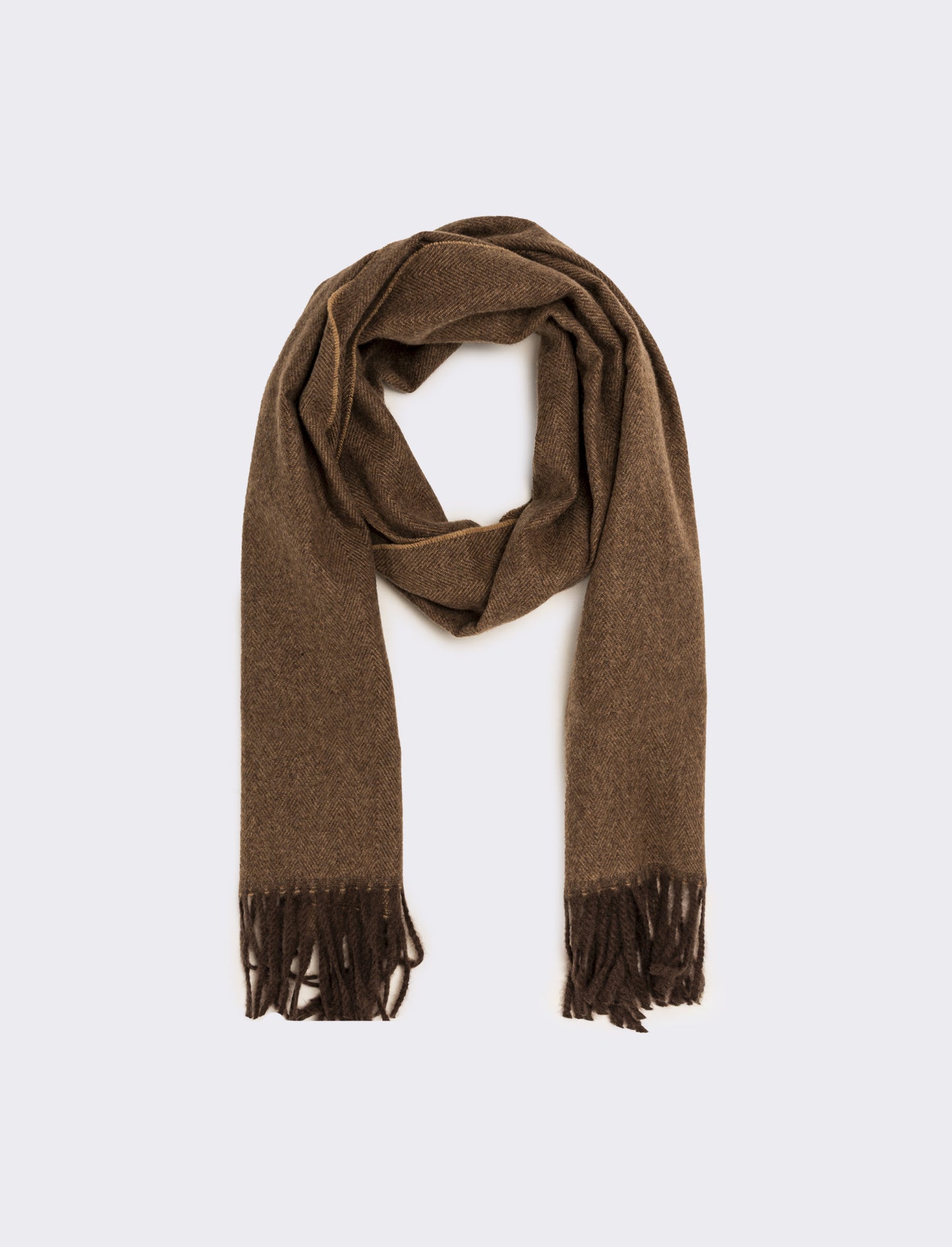Sciarpa uomo basic con frange - Moro