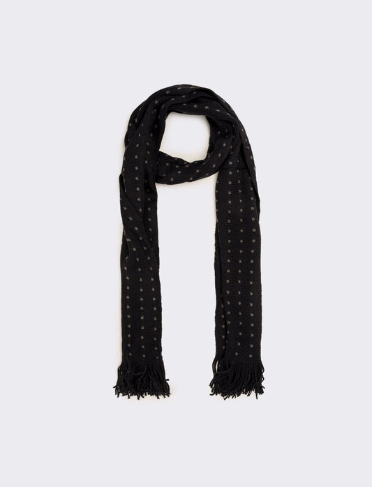 Sciarpa uomo pois con frange - Blu