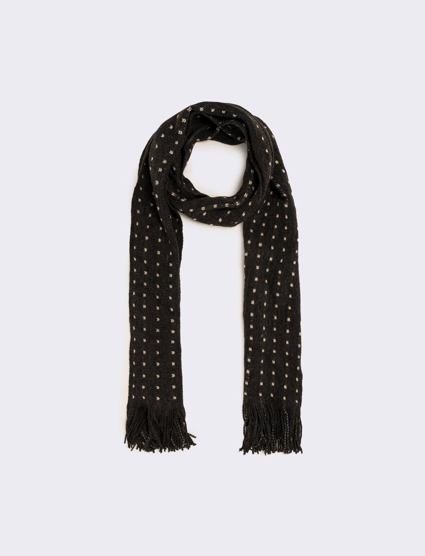 Sciarpa uomo pois con frange - Grigio