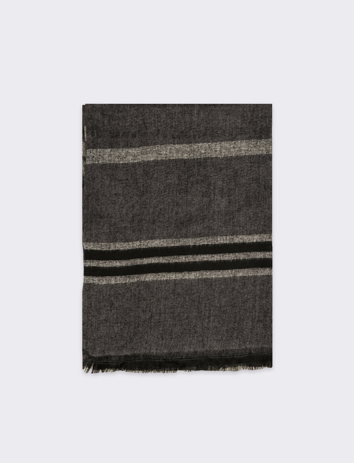Sciarpa righe sfrangiata peso leggero uomo - Grigio