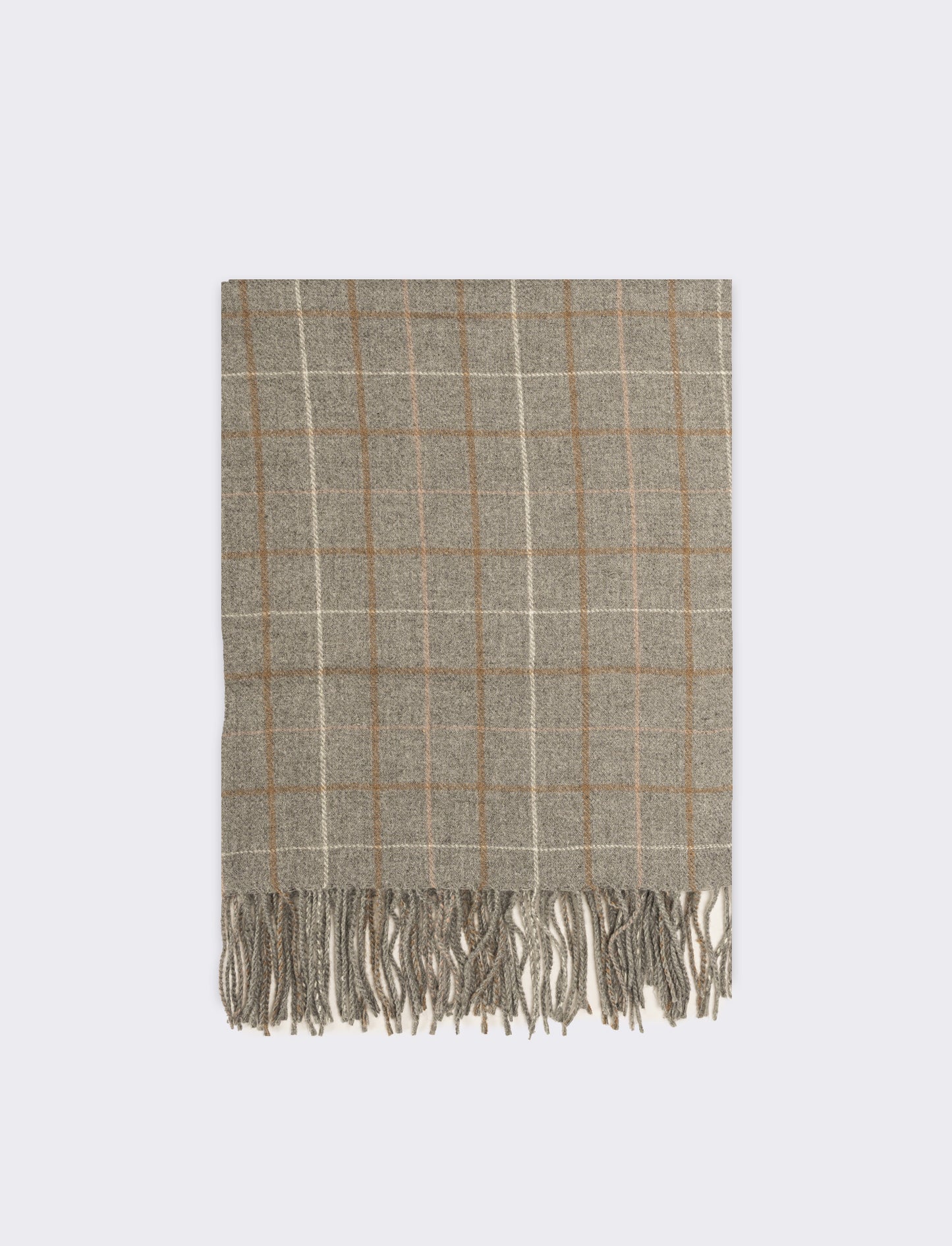 Sciarpa quadri con frange peso medio uomo - Grigio