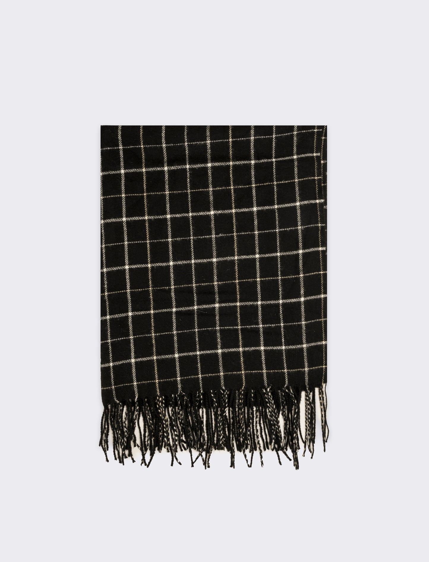 Sciarpa quadri con frange peso medio uomo - Nero