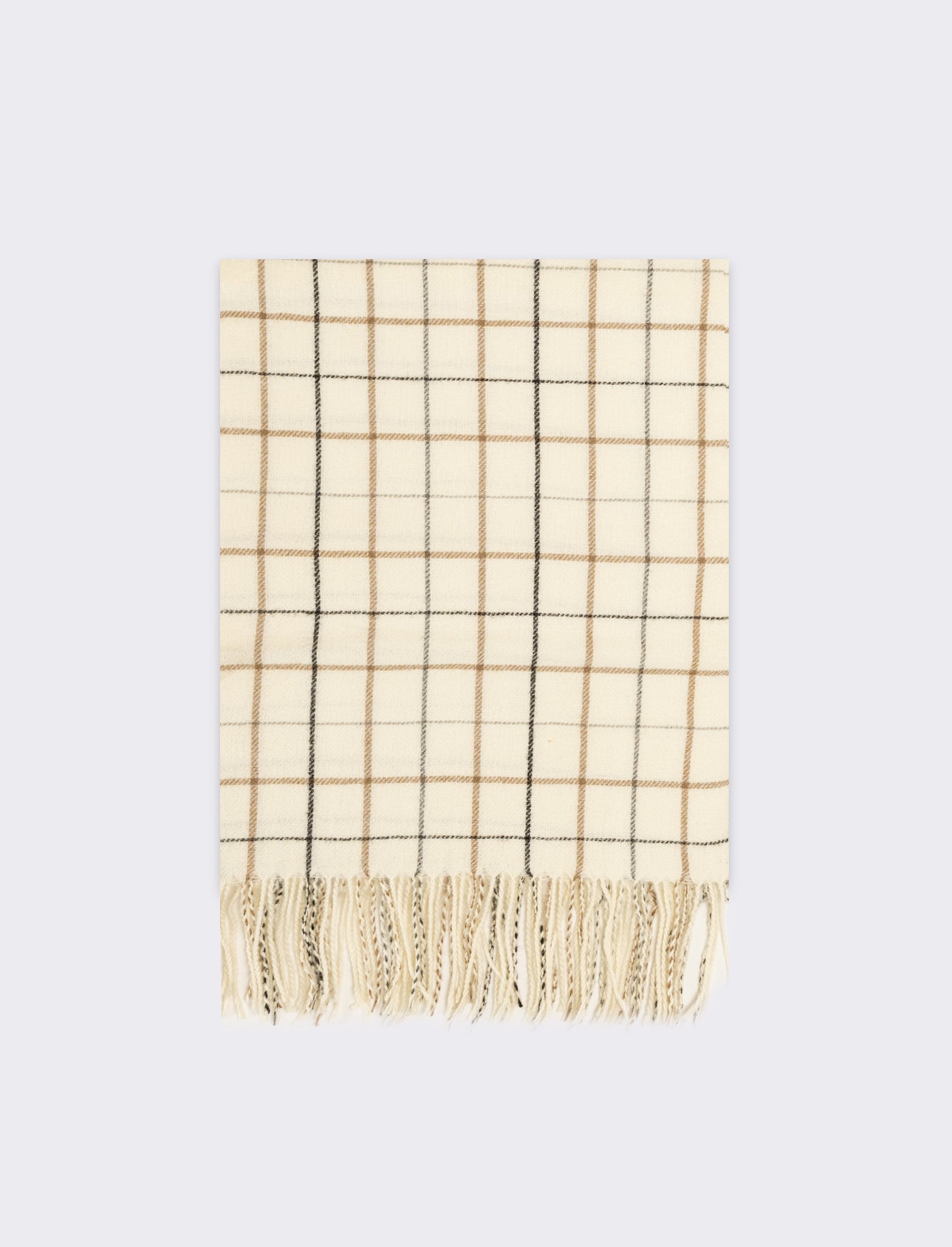 Sciarpa quadri con frange peso medio uomo - Beige