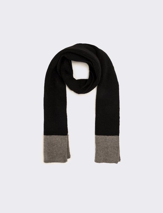 Sciarpa in maglia bicolor uomo - Nero